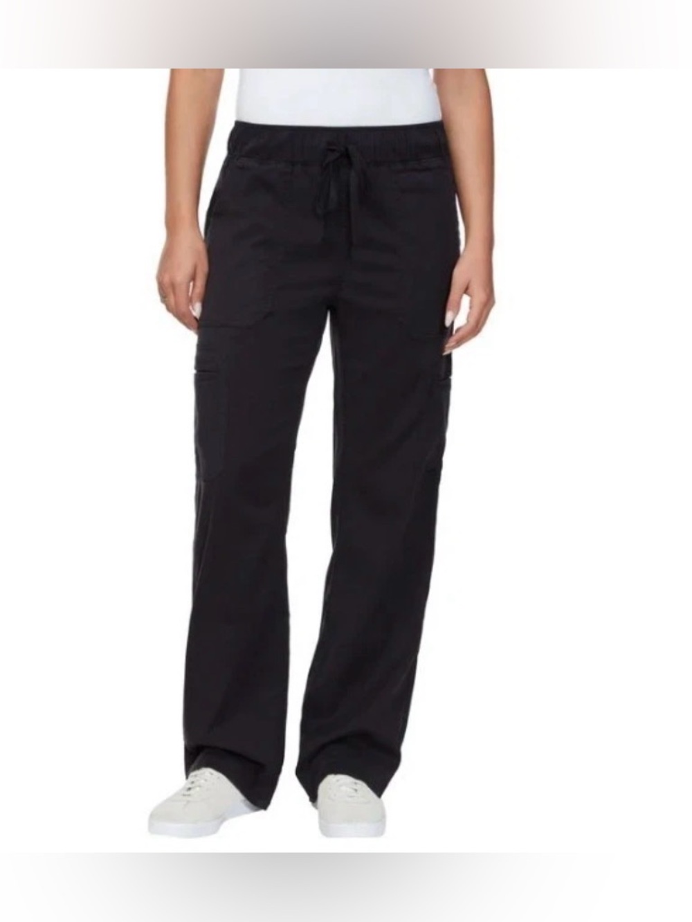 Buffalo Women's Cargo Tencel Pants Black Size Large 30” Inseam NWT